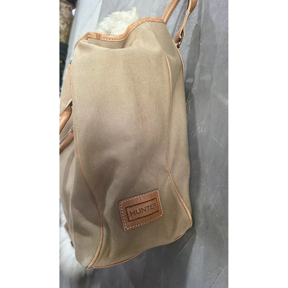 Hunter Canvas Tote Bag with Leather Straps Large Shoulder/crossbody Tan - Picture 2 of 9